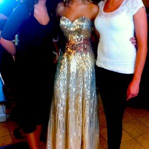 Golden Floor Length sequin Gown